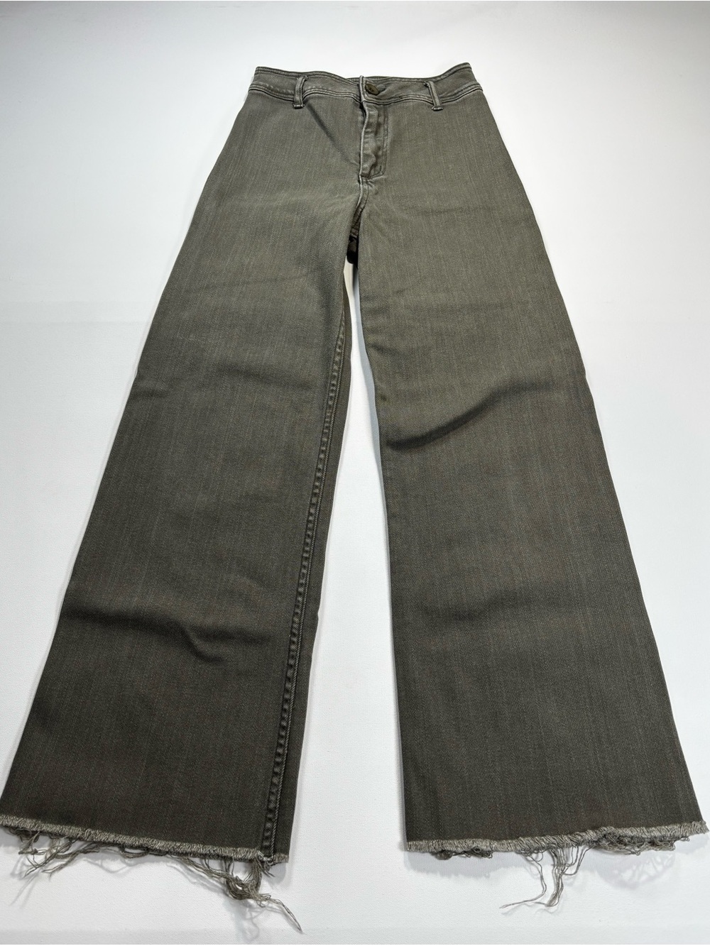 Miou Muse High-Rise Gray/Olive Wide-Leg Jeans
